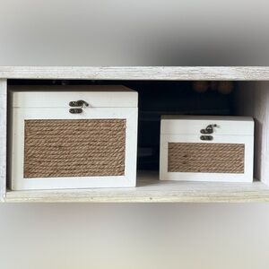 White and Brown Rope Storage Box